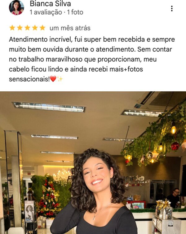Avaliação 5 estrelas no Google — Nanda & Cia