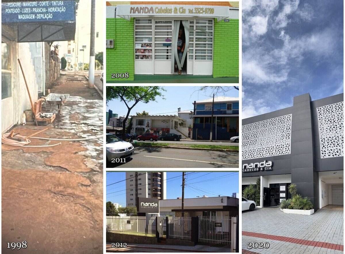A evolução do salão Nanda em Chapecó, de 1998 a 2020