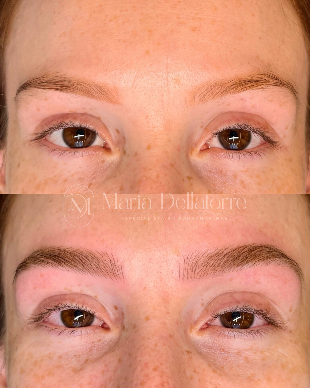 Micropigmentação de sobrancelhas antes e depois em Chapecó