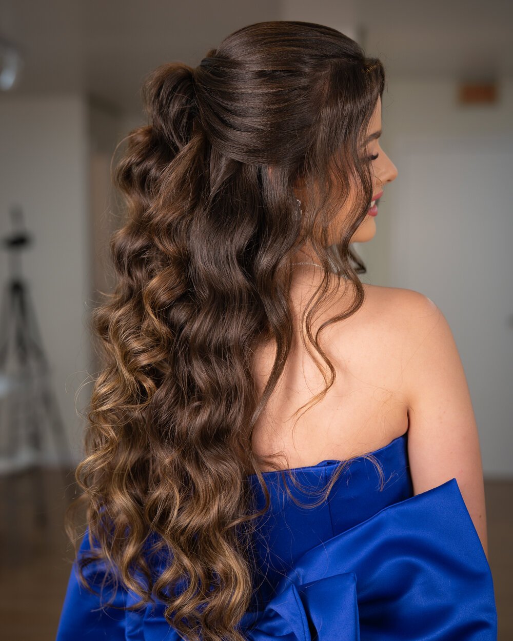 Penteado russo cachos para eventos Chapecó