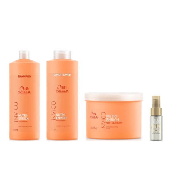 Kit Enrich Wella Shampoo 1L Cond Máscara 500ml + Óleo Oil Reflections Light 30ml
