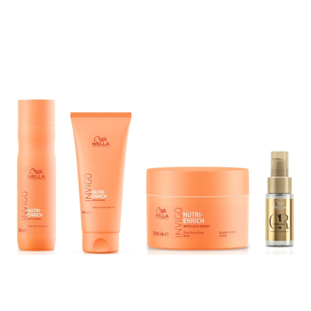 Kit Enrich Wella Shampoo 250ml Cond Máscara 150ml + Óleo Oil Reflections 30ml