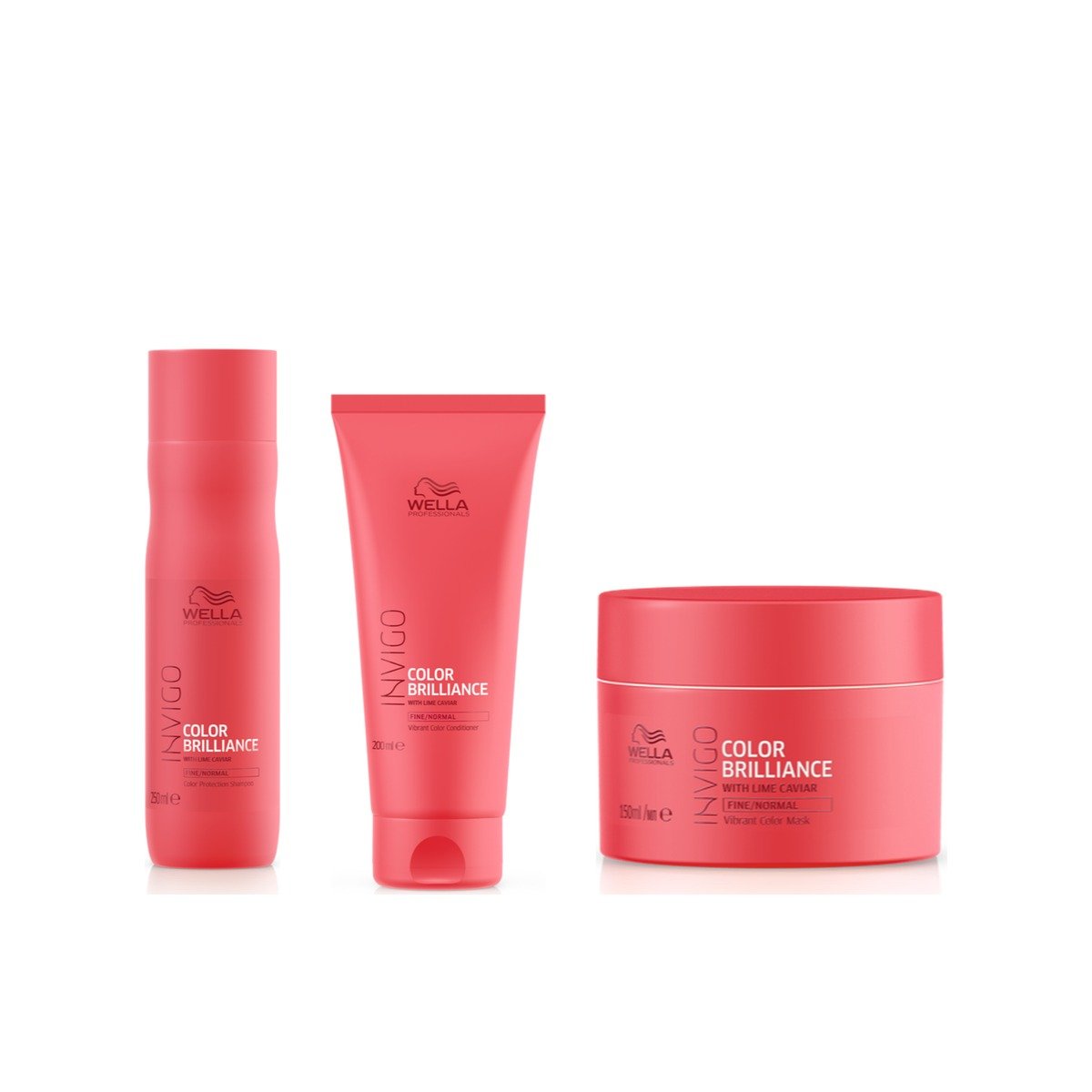 Kit Brilliance Wella Shampoo 250ml + Cond 200ml + Máscara 150ml