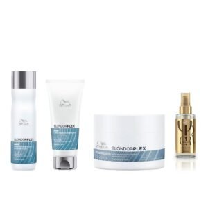 Kit BlondorPlex Wella Shampoo 250ml Cond Máscara 150ml + Óleo Oil Reflections 100ml