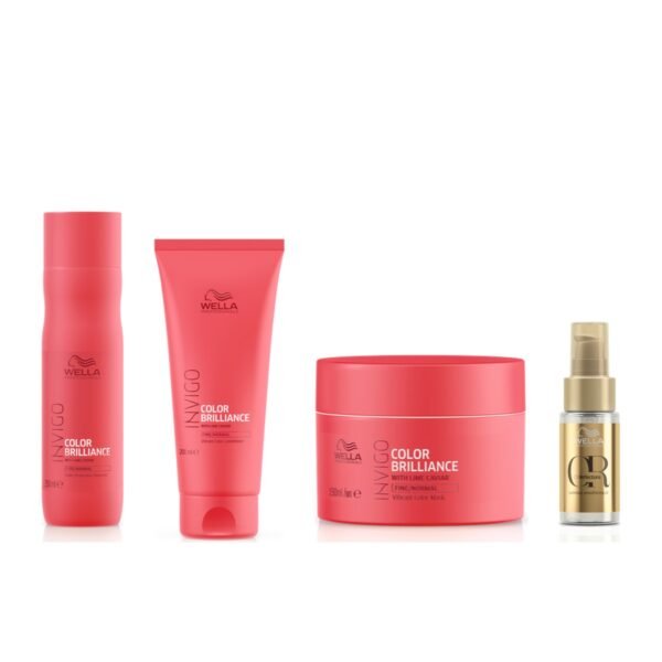 Kit Brilliance Wella Shampoo 250ml Cond Máscara 150ml + Óleo Oil Reflections 30ml