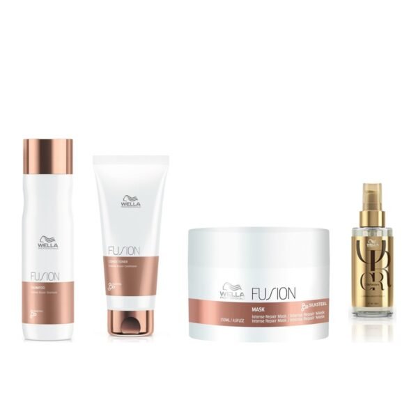 Kit Fusion Wella Shampoo 250ml Cond Máscara 150ml + Óleo Oil Reflections 100ml