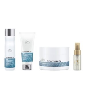 Kit BlondorPlex Wella Shampoo 250ml Cond Máscara 150ml + Óleo Oil Reflections Light 30ml