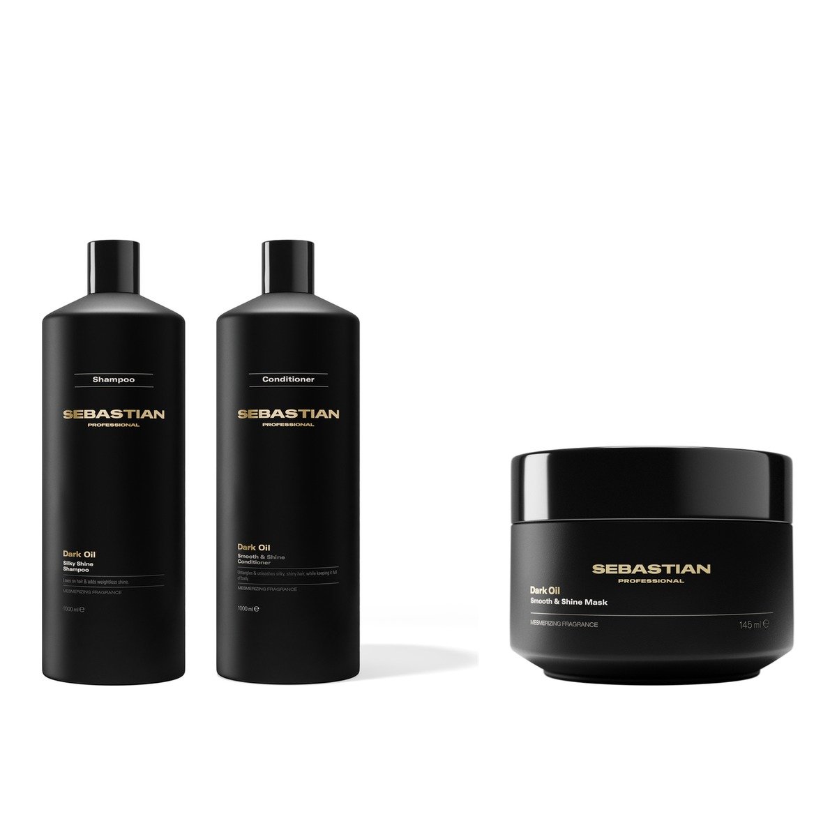 Kit Dark Oil Sebastian Shampoo 1L + Cond 1L + Máscara 500ml