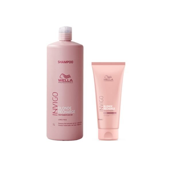 Kit Blonde Recharge Wella Shampoo 1L + Condicionador 200ml