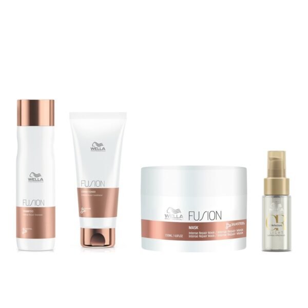 Kit Fusion Wella Shampoo 250ml Cond Máscara 150ml + Óleo Oil Reflections Light 30ml