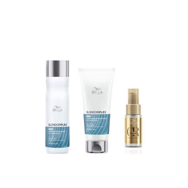 Kit BlondorPlex Wella Shampoo + Cond + Óleo Oil Reflections