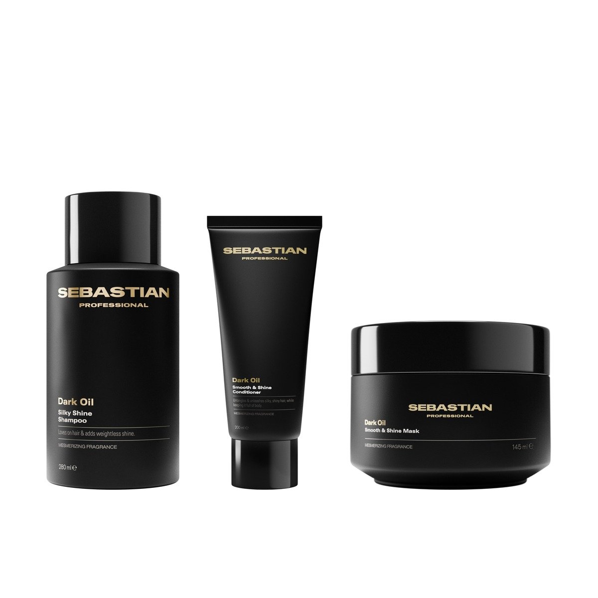 Kit Dark Oil Sebastian Shampoo 280ml + Cond 200ml + Máscara 145ml