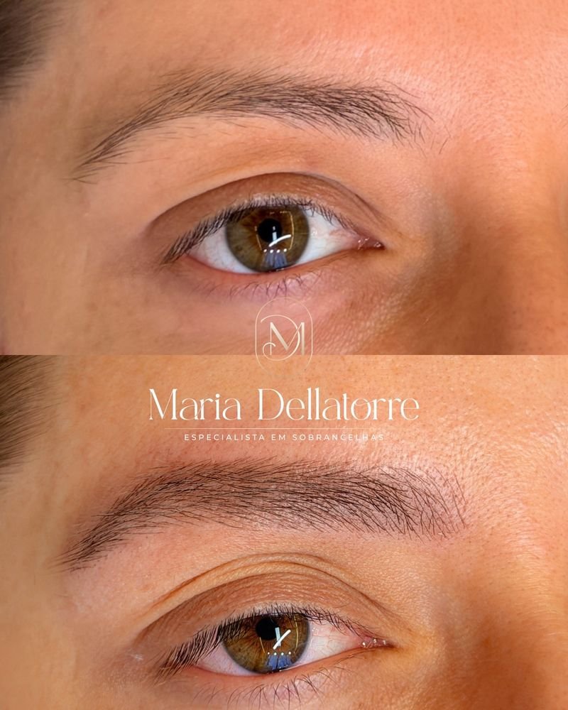 Nanopigmentação de sobrancelhas antes e depois em Chapecó